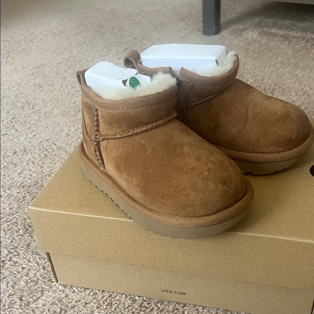 UGG Tan Kids Boots with Cream Lining
